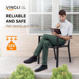 VINGLI Outdoor Dining Chairs Set of 4, Metal Frame Patio Chairs with Armrests - Photo 7