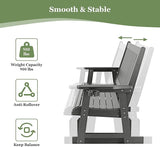 HIPS Patio Glider with Cup Holders, Durable Poly Lumber Material, All-Weather Resistant - Photo 6