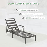 Chaise Lounge Chair Outdoor - 3 Piece Patio Aluminum Chaise Lounge Chair Set with Side Table - Photo 8