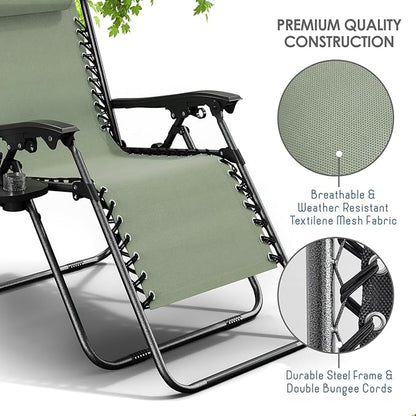 Nestl Zero Gravity Chairs Set of 6 - Sage Green