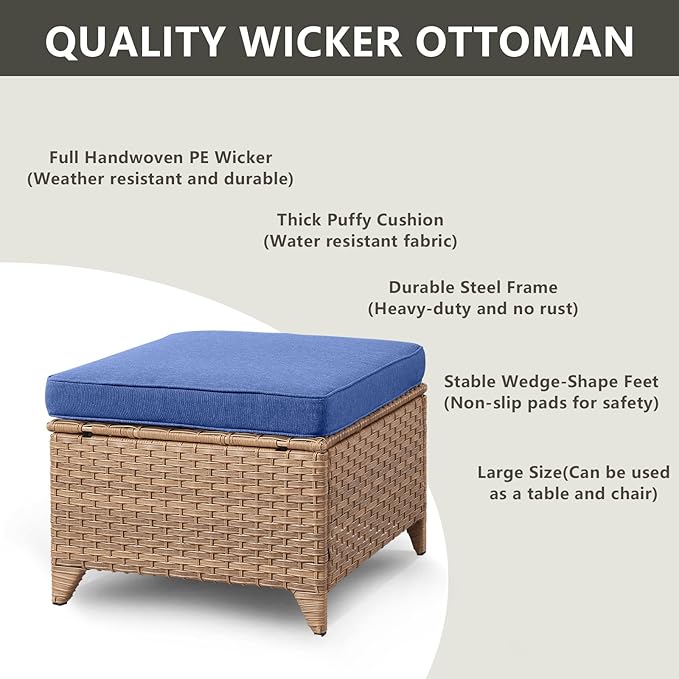 Rilyson Patio Furniture Swivel Chairs Set - 5 Piece Wicker Rattan Outdoor Sectional Conversation Sets with 2 Rocking - Photo 7