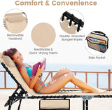 Tangkula Beach Lounge Chair for Outside, Folding Chaise Lounge Outdoor with 4-Position Backrest - Photo 7