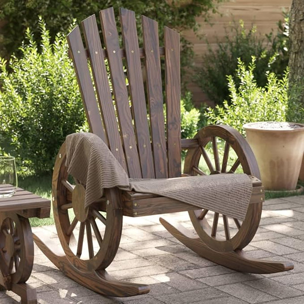 Burnt Wood Color Solid Fir Wood Standard Garden Adirondack Chair - Photo 1