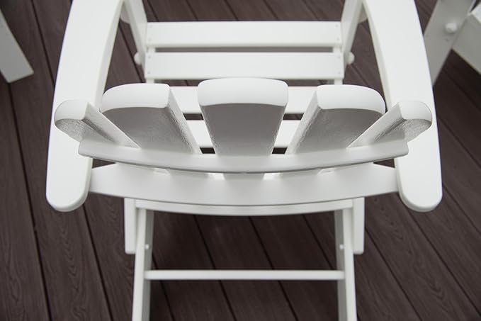 Trex Outdoor Furniture Cape Cod Folding Adirondack Chair, Classic White