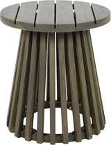 Merax Outdoor Acacia Wood Coffee Table 15.75" Round Patio Side Table for Backyard Lawn Balcony - Photo 8