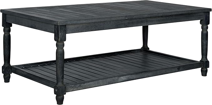 Safavieh Outdoor Collection Oakley Dark Slate Grey Coffee Table - Photo 3