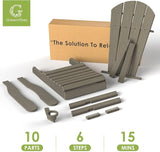 GREENVINES Folding-Adirondack-Chair-Set-of-4 | Wood Grain | HDPE Plastic | Fire Pit Chairs | All Weather | Cup Holder - Photo 7