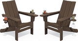 SERWALL Modern Adirondack Chairs Set of 2, Folding Adirondack Chair with Cup Holders - Photo 1
