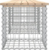 Garden Bench Natural Wood and Silver for Outdoor Seating 3 Person Capacity with Solid Pine Wood and Galvanized Steel - Photo 4