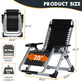 MOPHOTO Zero Gravity Chair, Outdoor Padded Lounge Chair with Side Table, Zero Gravity Recliner Chair - Photo 2