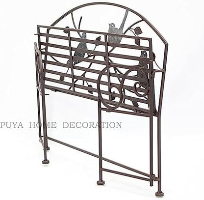 Outdoor Wrought Iron Patio Garden Bench, Vintage Decor Bird-Shaped Patio Balcony Metal Kids Bench Multipurpose Planter, Weatherproof Porch Chair, Lightweight