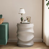 COSIEST Outdoor Side Table, 18''H Patio Concrete Side Accent Table - Photo 7