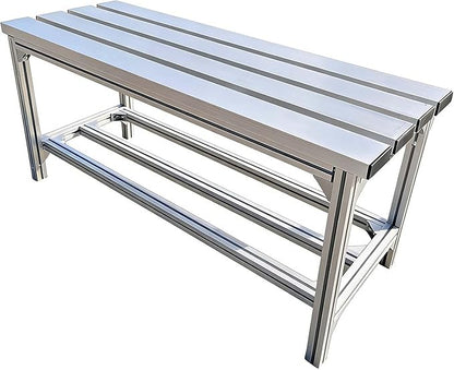 Outdoor Benches Weatherproof Porch Benches Outdoor Made of Aluminum Alloy Metal Garden Bench 2-Seater for Porch Patio Garden Lawn Balcony Backyard(100x36x45cm)