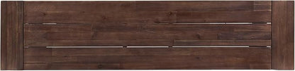 Merax 2 Pack Outdoor Acacia Wood Patio Bench, Garden Benches for Porch Park Yard Backyard Lawn, Brown+White