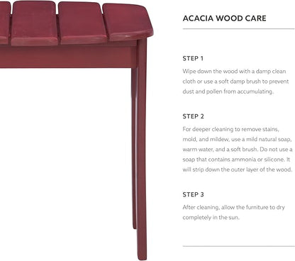 Linon Adirondack End, Red Table, 18.11 x 18.5 x 18.11