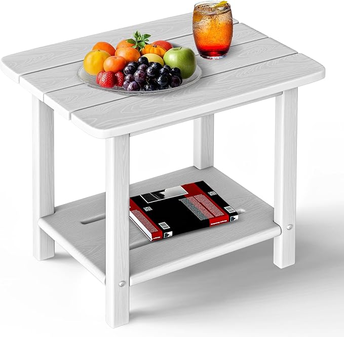 nevilywood Adirondack Square Side Table - 18.4" Large Panel HDPE Outdoor End Table - Weatherproof - Photo 1