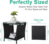HomVent Patio Wicker Rattan Side Table - Photo 3