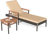 Tangkula Lounge Chair Outdoor with Side Table - Photo 1