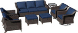 8 Pieces Patio Conversation Furniture Set - 1 Sofa, 2 Ottomans, 2 Armchairs, 2 Swivel Chairs, 1 Side Table - Photo 7