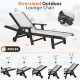 Outdoor Chaise Lounge Chair with Textilene Surface, 5-Position Adjustable Pool Lounge Chair with Wheels & Cup Holder - Photo 3