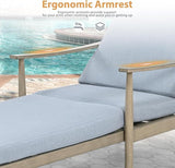 HAPPATIO Outdoor Chaise Lounge Chair Set of 2, Aluminum Pool Chair with Adjustable Backrest and Cushion, Curved Armrest - Photo 4