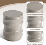 COSIEST Outdoor Side Table, 18''H Patio Concrete Side Accent Table - Photo 4