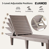 Outdoor Lounge Chaise, Adjustable Pool Lounge Chairs with 5 Positions Backrest - Photo 4