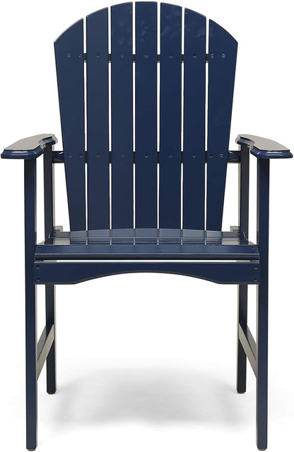 Outdoor Weather Resistant Acacia Wood Adirondack Dining Chairs (Set of 2), Blue Navy Finish