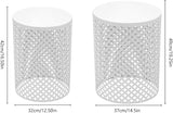 2PCS Outdoor Side Table, Heavy Duty Metal Frame Side Table Decorative Garden Stool Modern End Table Round Coffee Table - Photo 3