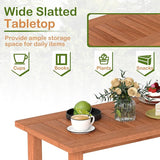 HAPPYGRILL Outdoor Wooden Coffee Table Patio Solid Wood Center Table with Slatted Tabletop - Photo 8