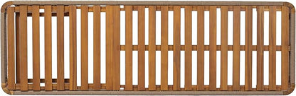 Christopher Knight Home Lamon Acacia Wood Chaise Lounge Chair Outdoor Set of 4, Woven Rope Accents, Solid Wood Patio Chaise Lounge, Poolside Sun Lounger, Adjustable Backrest Sunbathing Chair, Natural