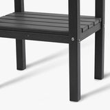 WestinTrends Malibu 36" Outdoor Adirondack HDPE 2-Tier Patio Side Table, Black - Photo 7