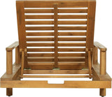 Merax Acacia Wood Outdoor Chaise Lounge Chair with 3-Position Adjustable Backrest - Photo 8