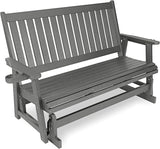 HIPS Patio Glider with Cup Holders, Durable Poly Lumber Material, All-Weather Resistant - Photo 1