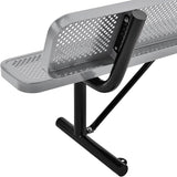 Global Industrial 6'L Heavy Duty Outdoor Steel Picnic Bench with Backrest, Perforated Metal, Portable Outdoor Bench - Photo 6