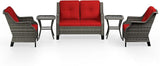 5 Piece Patio Furniture Set, 2-Seater Loveseat, 2 Chairs and 2 Side Tables - Photo 8