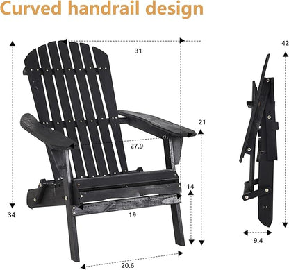 PayLessHere Adirondack Chairs, Weather Resistant Patio Chairs with Pinewood Wooden Textured for Patio Lawn Garden Backyard Deck Pool Beach Fire Pit