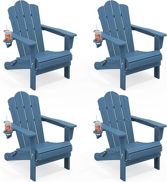 KINGYES Folding HDPE Adirondack Chairs