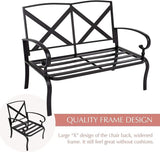 Outdoor Furniture Patio Conversation Set Loveseat, 2 Chairs, Coffee Table with Cushion, Lawn Front Porch Garden - Photo 4