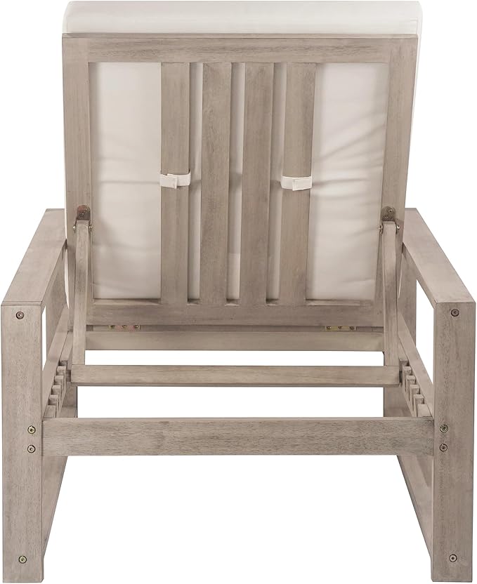 Outdoor Lounge Chairs, 6-Position Patio Chaise Lounge with Cushion & Adjustable Backrest for Backyard, Deck - Photo 8