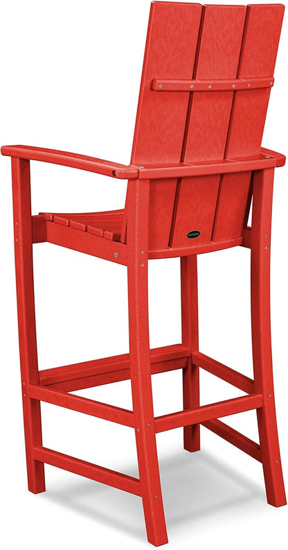 POLYWOOD® Modern Adirondack Bar Chair in Sunset Red