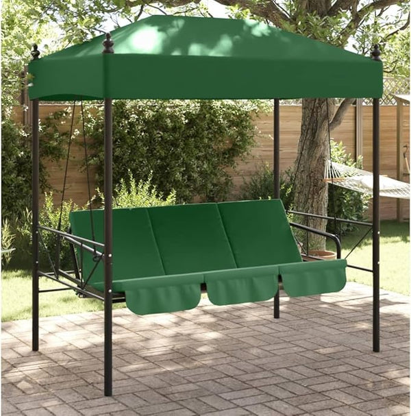 Outdoor Convertible Garden Swing Bench with Canopy, 3-Seater Patio Porch Swing Bed, Heavy Duty Powder-Coated Steel Frame - Photo 1