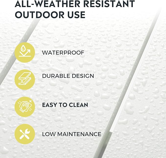 Costaelm Square Outdoor Side Tables, Adirondack Patio Tables for Outside, HDPE Patio End Table Weather Resistant, Balcony Table for Pool, Seaside, Backyard, Porch, Indoor Companion, White