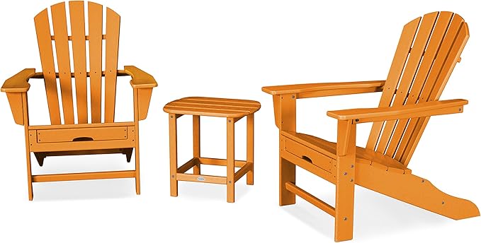 POLYWOOD® Palm Coast Ultimate Adirondack 3-Piece Set in Tangerine