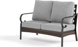 Metal Patio Furniture Loveseat with 5.75" Extra Thick Waterproof Cushion - Photo 8