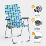 VINGLI Aluminum Patio Lawn Chairs Folding Set of 2 with Detachable Cup Holder - Photo 5