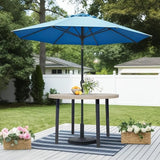 All-Weather 47" Round Outdoor Patio Table for 6, Metal Ivory Dining Table with Adjustable Umbrella Hole, Garden - Photo 4
