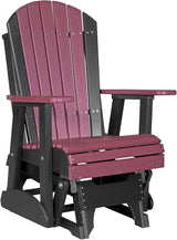 LuxCraft 2' Adirondack Glider Chair, Outdoor Patio Rocking Glider, Gliding Rocker for Outside (Cherrywood & Black) - Photo 1