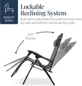 Best Choice Products Oversized Padded Zero Gravity Chair, Folding Outdoor Patio Recliner - Photo 7