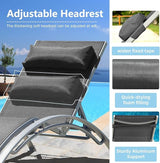 Domi Pool Lounge Chairs Set of 2, Aluminum Adjustable Outdoor Chaise Lounge - Photo 4